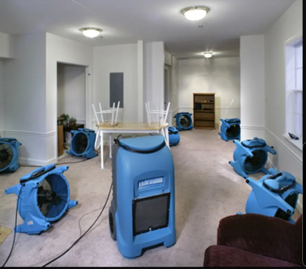 Air movers and dehumidifier setup for Water Extraction & Removal in Fort Morgan